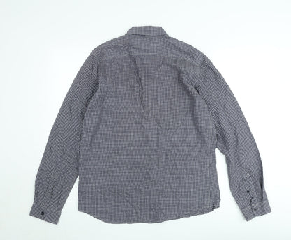 Jack Wills Men's Blue Check Classic Cotton Long Sleeve Button-Up Shirt Size M