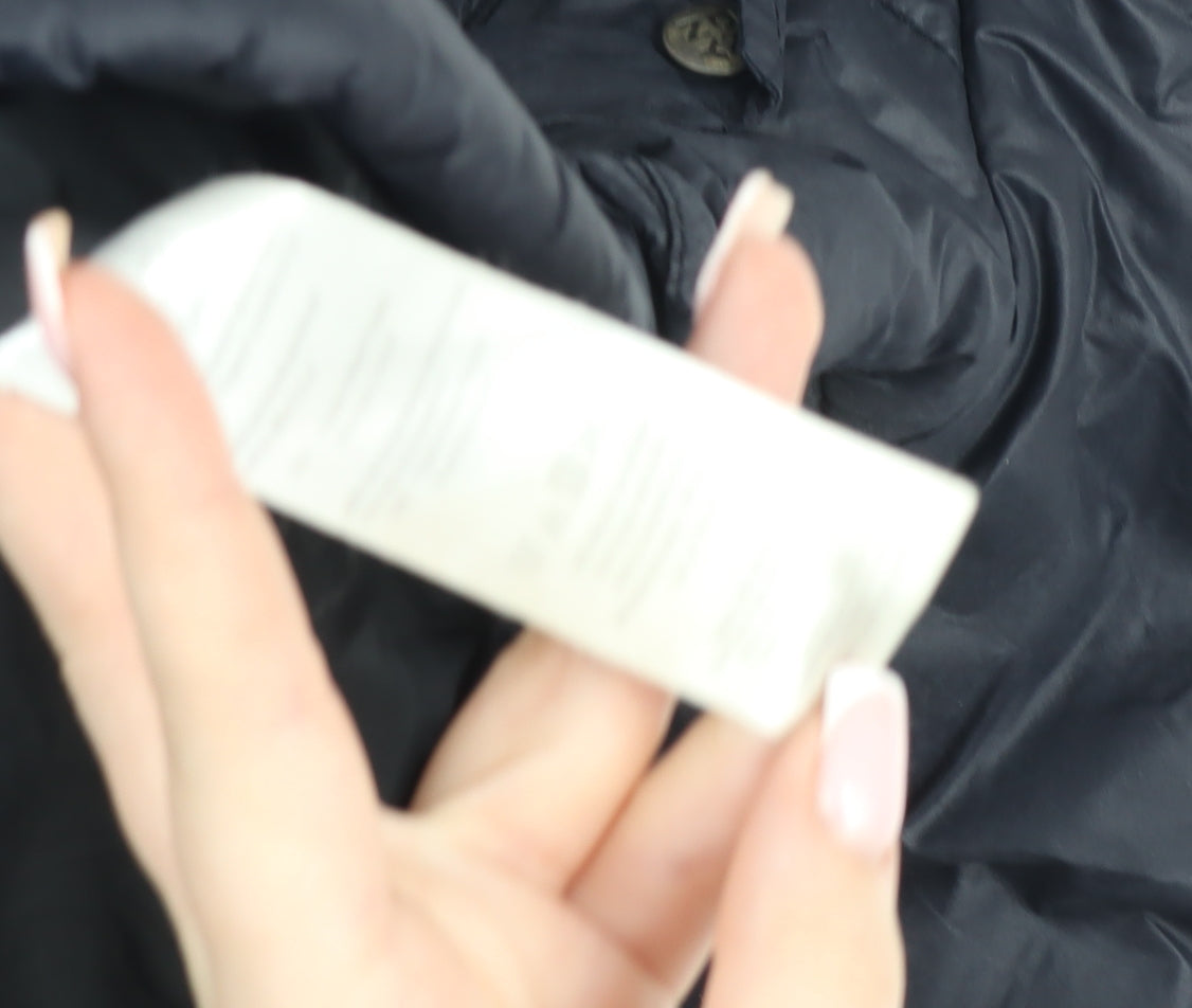 DKNY Girls Black Belted Hooded Long Puffer Coat Size 2 Years Winter Jacket