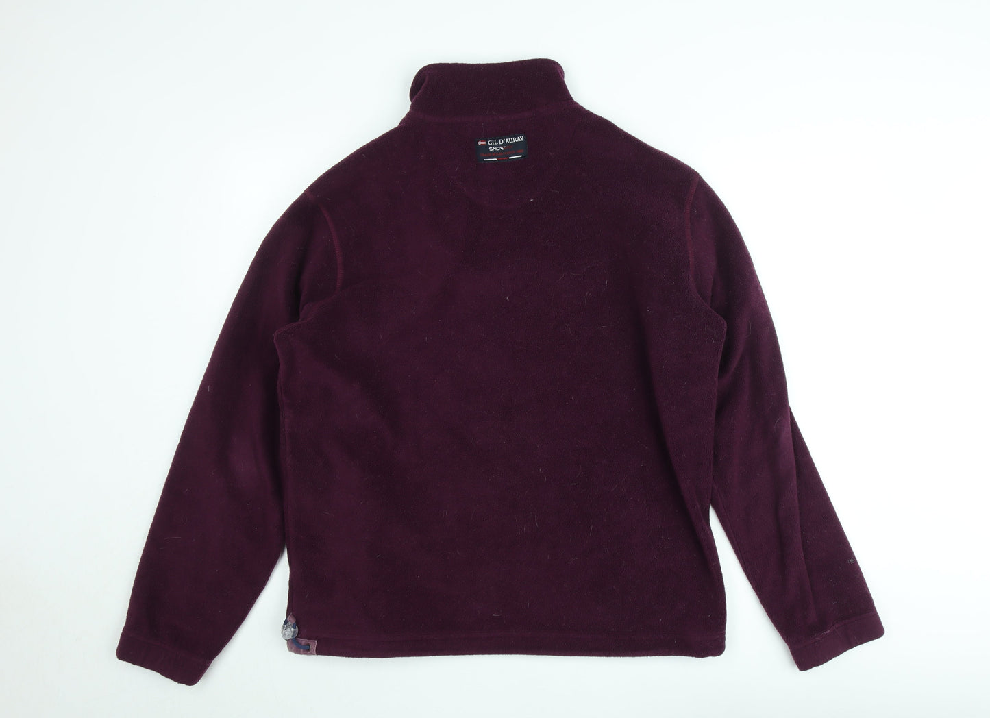 Gil D’Auray Women’s Burgundy Fleece Pullover Sweatshirt XL 1/2 Zip Norway Expedition Embroidered