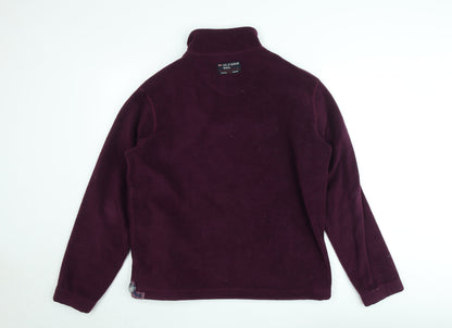 Gil D’Auray Women’s Burgundy Fleece Pullover Sweatshirt XL 1/2 Zip Norway Expedition Embroidered