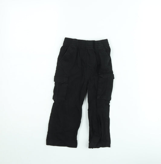 Garanimals Boys Black Cargo Trousers 2 Years Elastic Waist Cotton