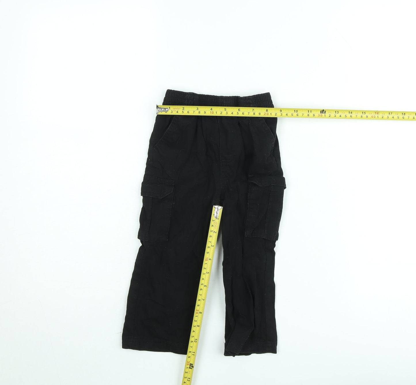 Garanimals Boys Black Cargo Trousers 2 Years Elastic Waist Cotton