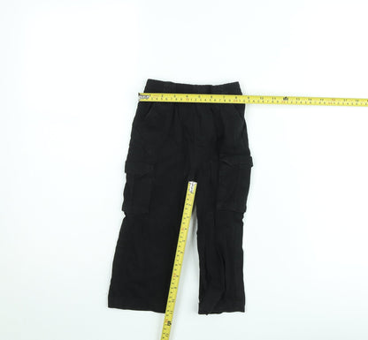 Garanimals Boys Black Cargo Trousers 2 Years Elastic Waist Cotton