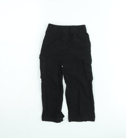 Garanimals Boys Black Cargo Trousers 2 Years Elastic Waist Cotton
