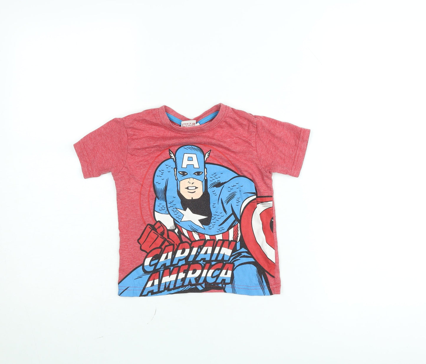Marvel Boys Red Captain America Graphic T-Shirt 2-3 Years