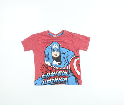 Marvel Boys Red Captain America Graphic T-Shirt 2-3 Years