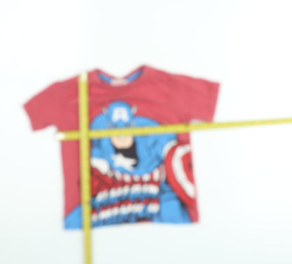 Marvel Boys Red Captain America Graphic T-Shirt 2-3 Years