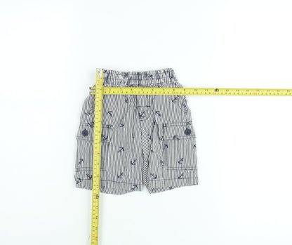 Healthtex Boys Blue Striped Nautical Cargo Shorts 3 Years 100% Cotton