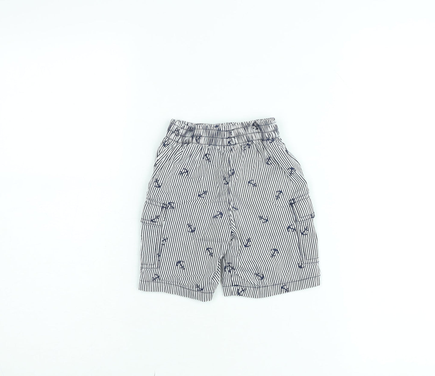 Healthtex Boys Blue Striped Nautical Cargo Shorts 3 Years 100% Cotton