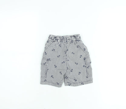 Healthtex Boys Blue Striped Nautical Cargo Shorts 3 Years 100% Cotton