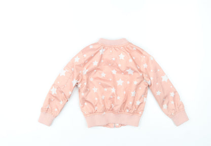 Urban Republic Girls Pink Star Bomber Jacket 4 Years Polyester Zip-Up