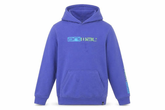 Animal Boys Purple Pullover Hoodie 13-14 Years Graphic Logo Cotton Blend