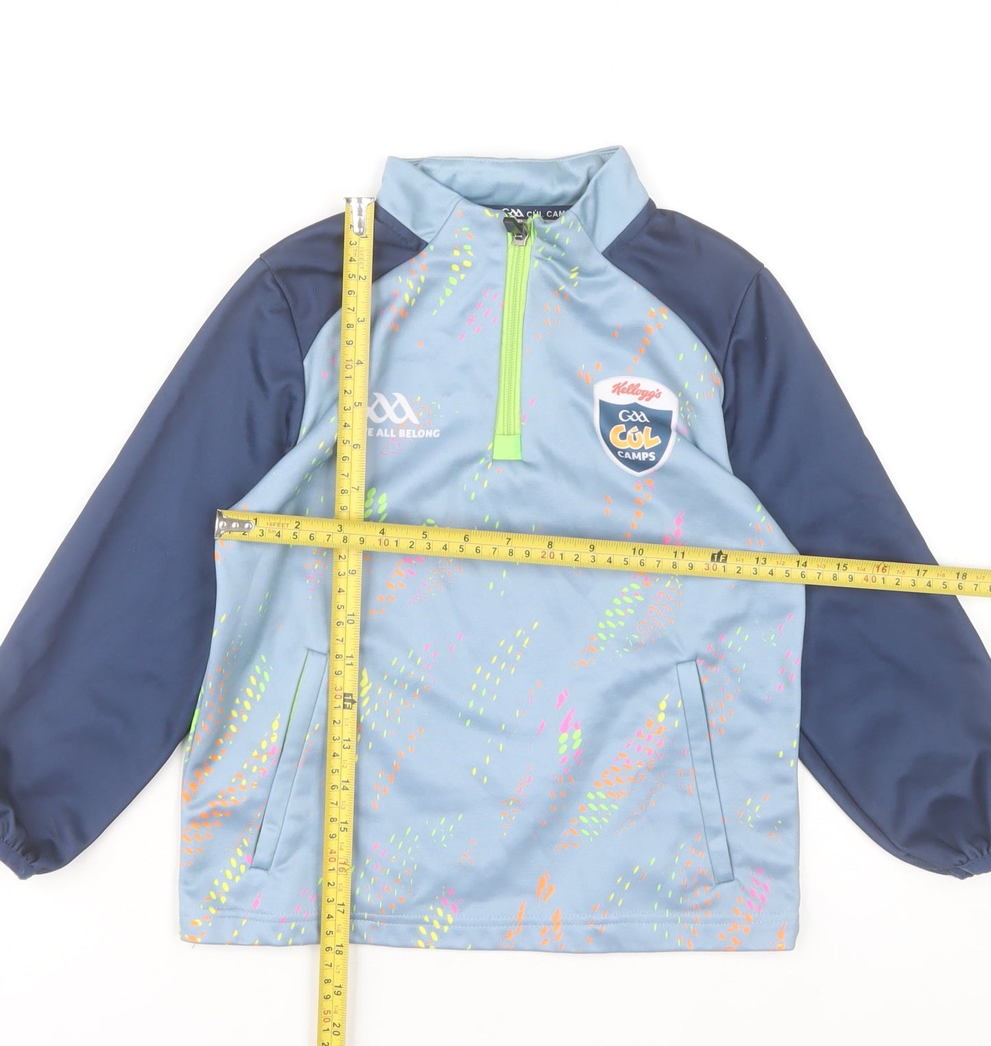 MCSport Boys Blue 7-8 Years Track Jacket Cúl Camps 1/4 Zip Lightweight Activewear