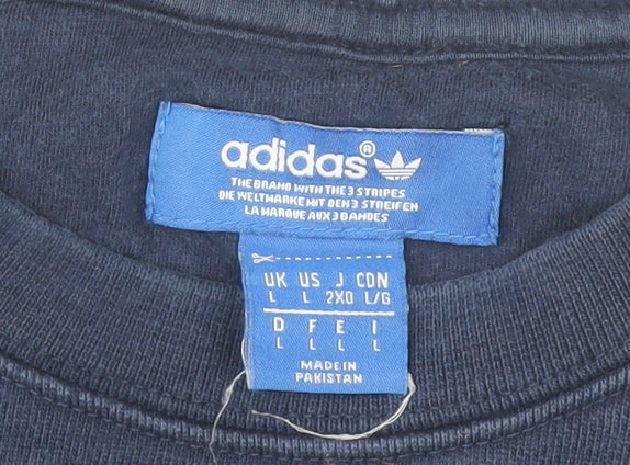 Mens UK Size L adidas Blue Pullover Sweatshirt
