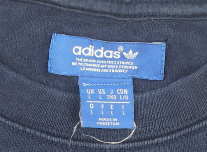 Mens UK Size L adidas Blue Pullover Sweatshirt