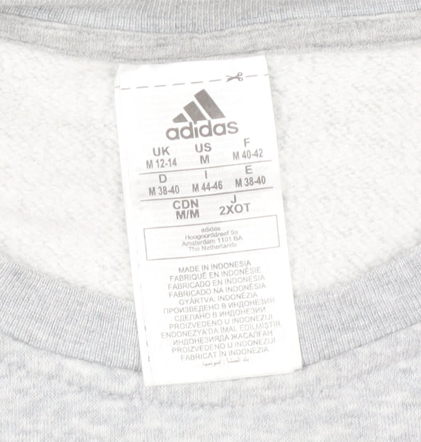 Adidas Women Grey Crew Neck Pullover Sweatshirt Size 12-14