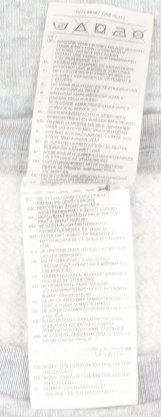 Adidas Women Grey Crew Neck Pullover Sweatshirt Size 12-14