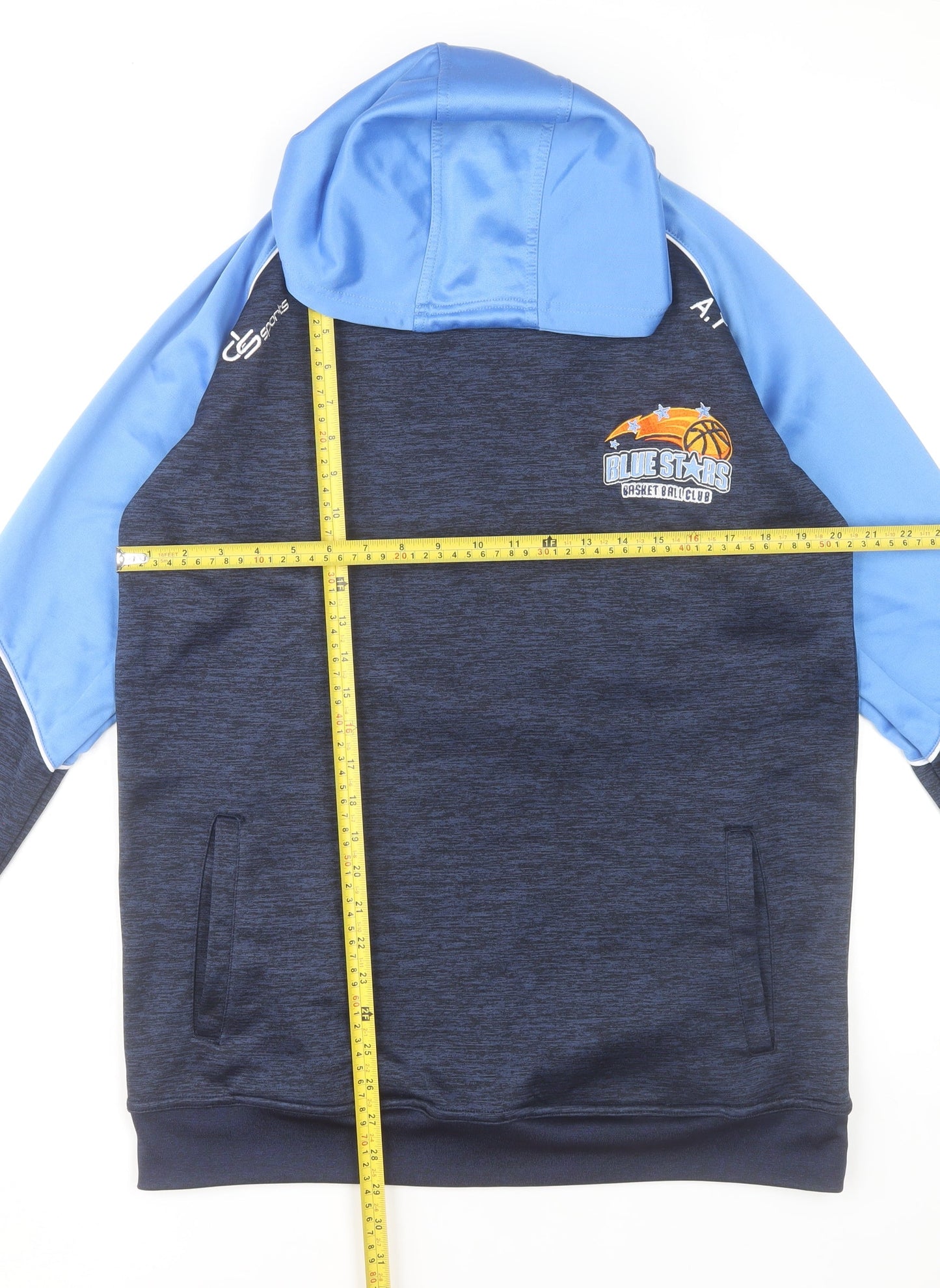 CS Sports Men's Blue Pullover Hoodie L Basketball Club Sweatshirt