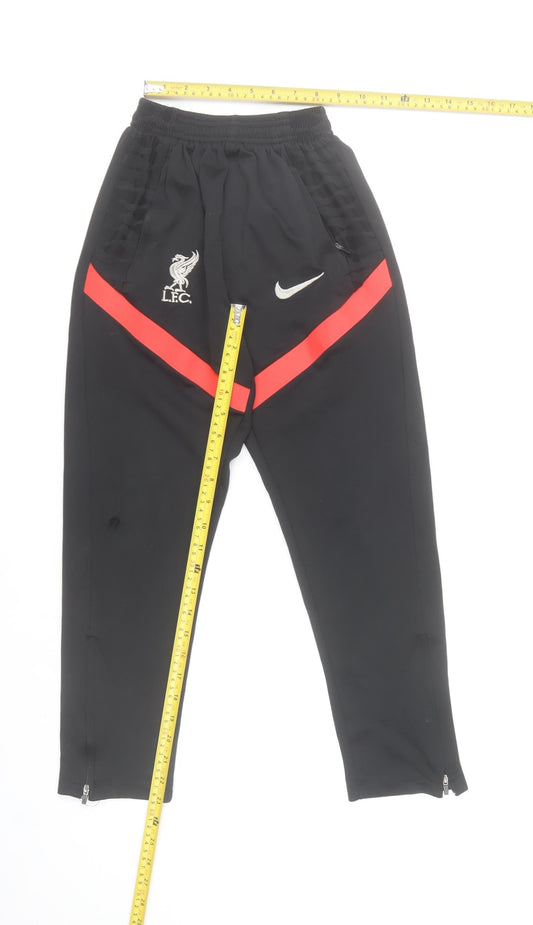 Nike Boys Black Liverpool FC Football Joggers Size 16 Years Polyester