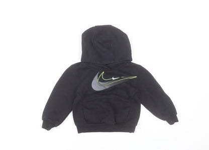 Nike Unisex Baby Black Pullover Hoodie Jumper 18-24 Months Fleece Sportswear