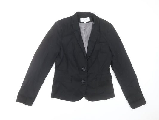 Vila Women's Black Single-Breasted Blazer Jacket Size M