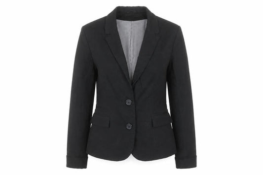 Vila Women's Black Single-Breasted Blazer Jacket Size M
