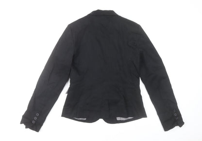 Vila Women's Black Single-Breasted Blazer Jacket Size M