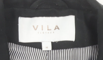 Vila Women's Black Single-Breasted Blazer Jacket Size M
