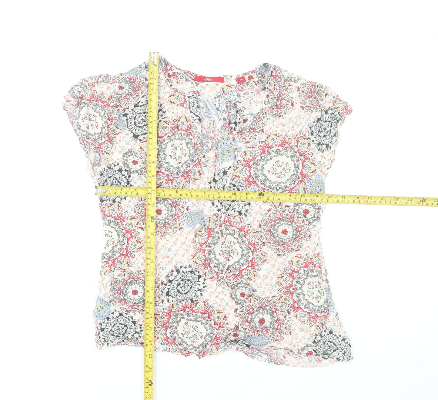 s.Oliver Women's Multicoloured Size 12 Bohemian Paisley Viscose Tunic Blouse