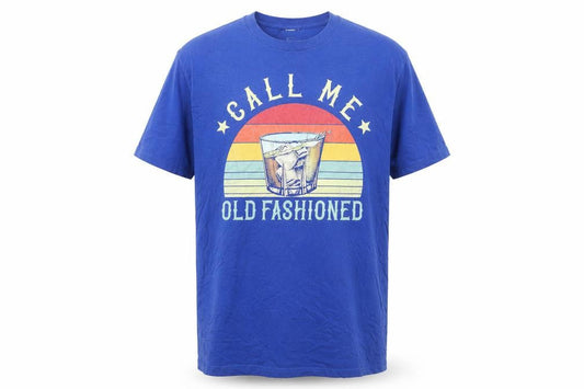 Port & Company Men's Blue Graphic 'Call Me Old Fashioned' T-Shirt M