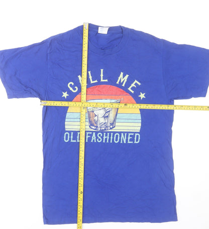 Port & Company Men's Blue Graphic 'Call Me Old Fashioned' T-Shirt M