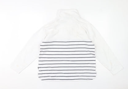 Regatta Women's White Striped 1/4 Zip Pullover Sweatshirt UK 12