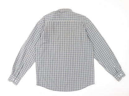 Peter Storm Mens Blue Check Cotton Button-Up Shirt Size M