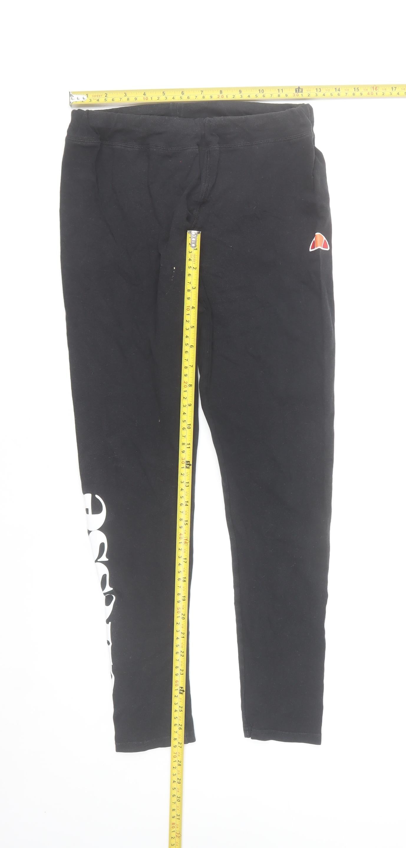 Womens UK Size 12 ellesse  Ankle Black Leggings