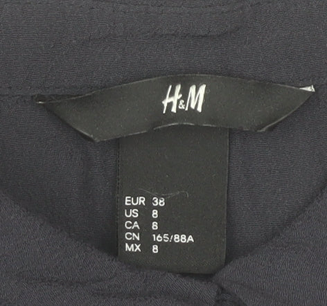 H&M Women’s Blue Long Sleeve Shirt Dress Size 10 Viscose