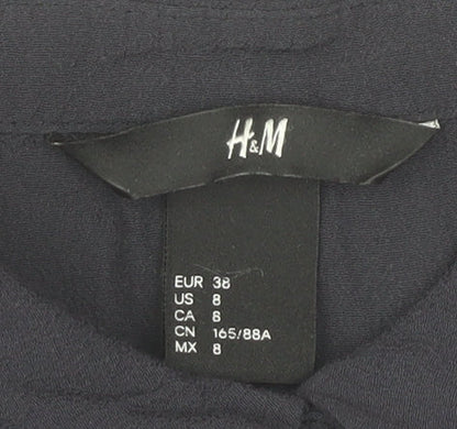 H&M Women’s Blue Long Sleeve Shirt Dress Size 10 Viscose