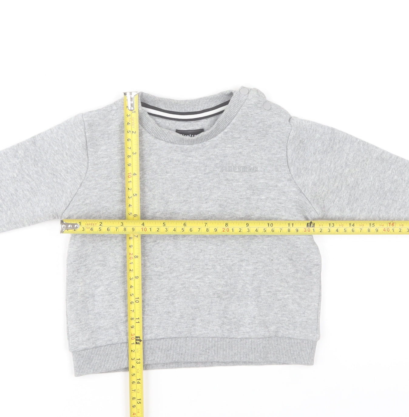 Firetrap Unisex Baby Grey 18-24 Months Long Sleeve Pullover Sweatshirt