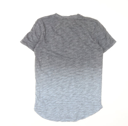 LEVEL 1 Men's Grey Crew Neck Short Sleeve Cotton T-Shirt Size M