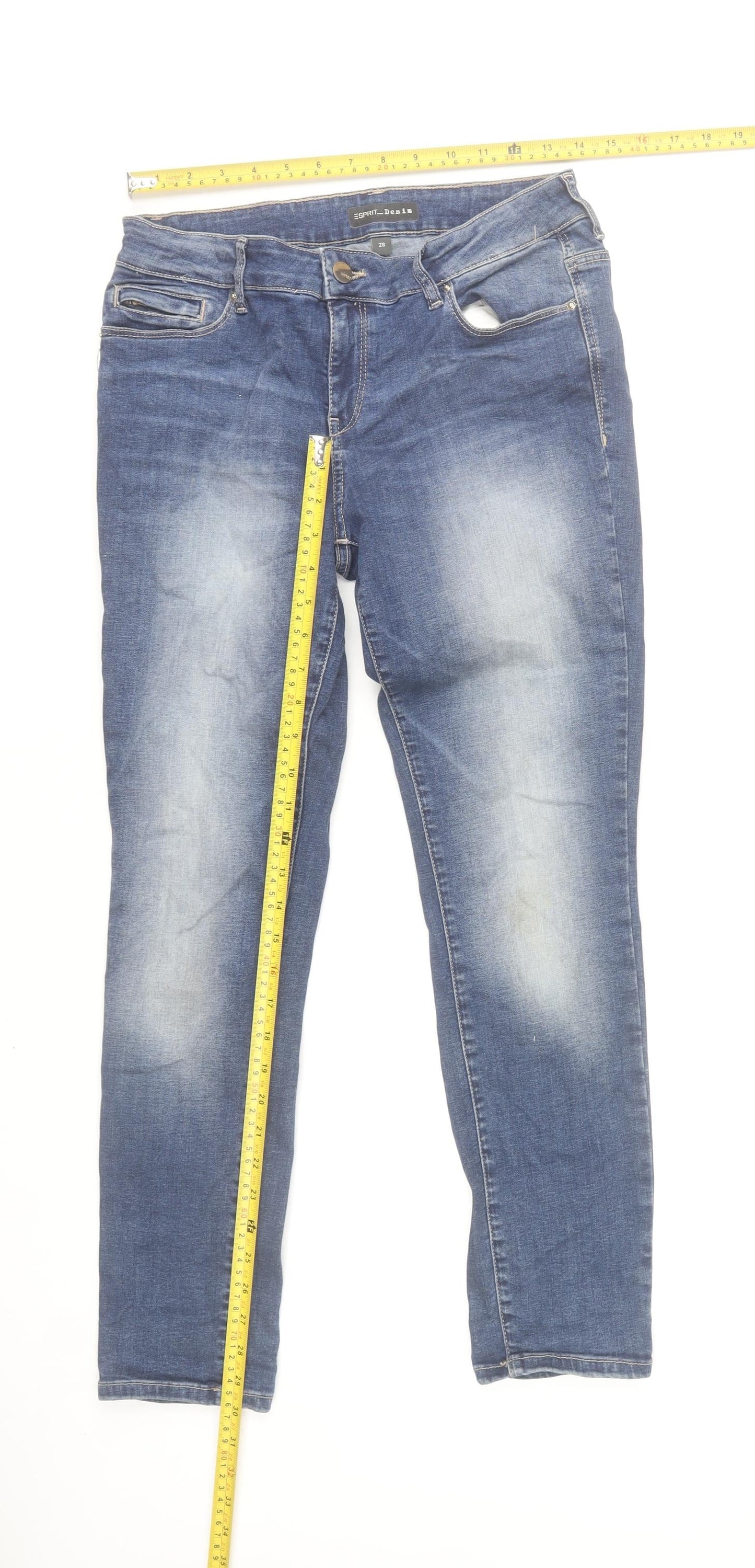 Esprit Women Blue Skinny Jeans Size 28 Slim Fit Denim Mid Rise
