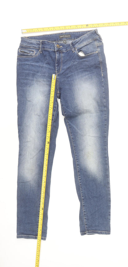 Esprit Women Blue Skinny Jeans Size 28 Slim Fit Denim Mid Rise