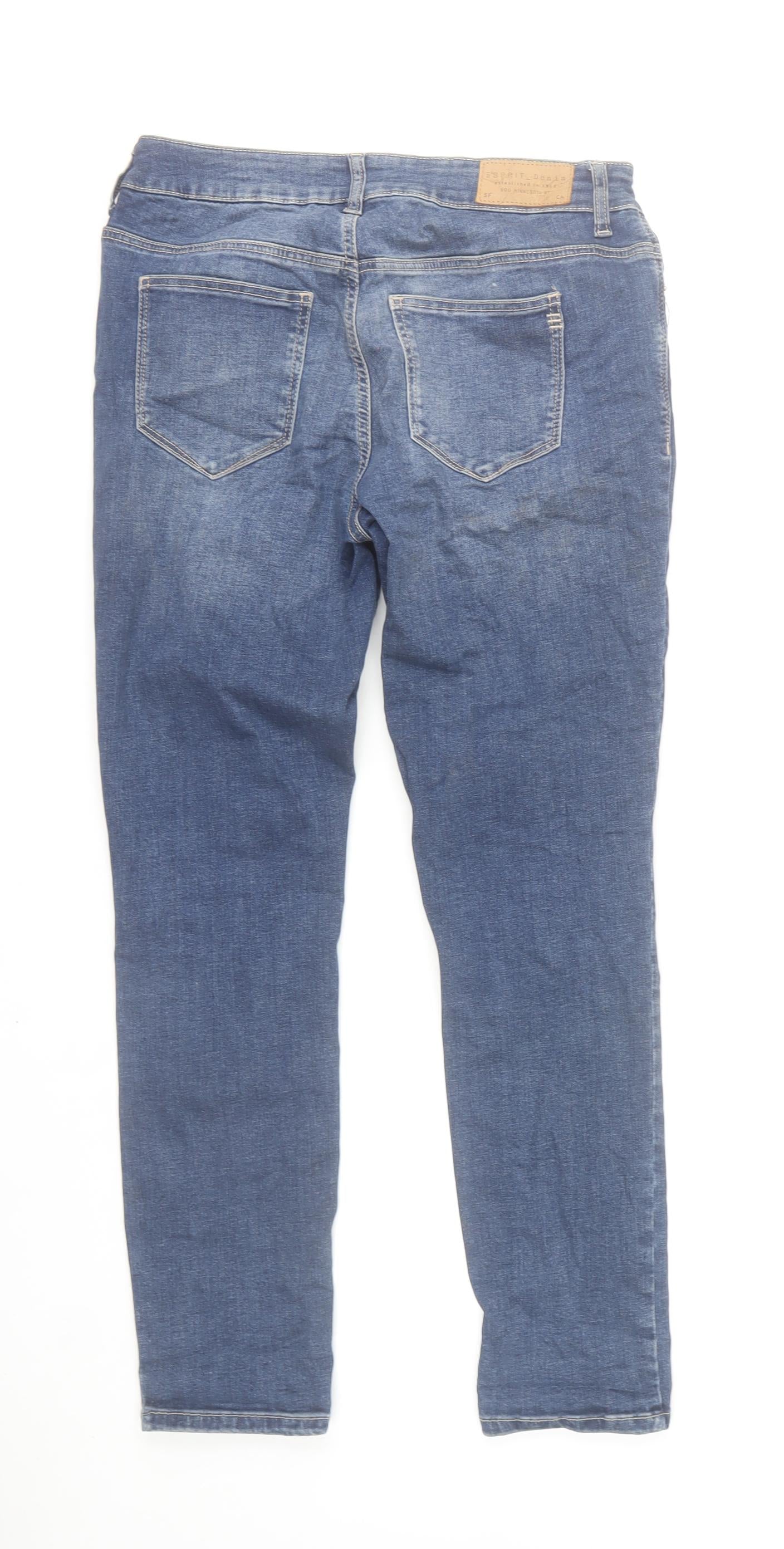 Esprit Women Blue Skinny Jeans Size 28 Slim Fit Denim Mid Rise