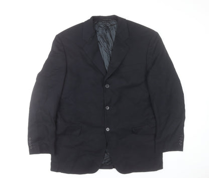 Remus Uomo Men's Blue 40R Wool Blend Single Breasted Blazer