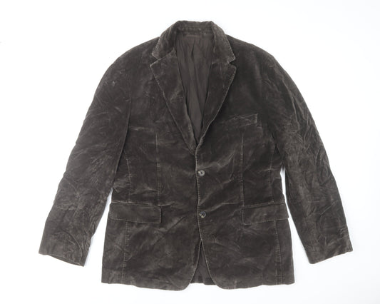 Hugo Boss Men's Brown Velvet Cotton Blazer Jacket Size 40 Regular