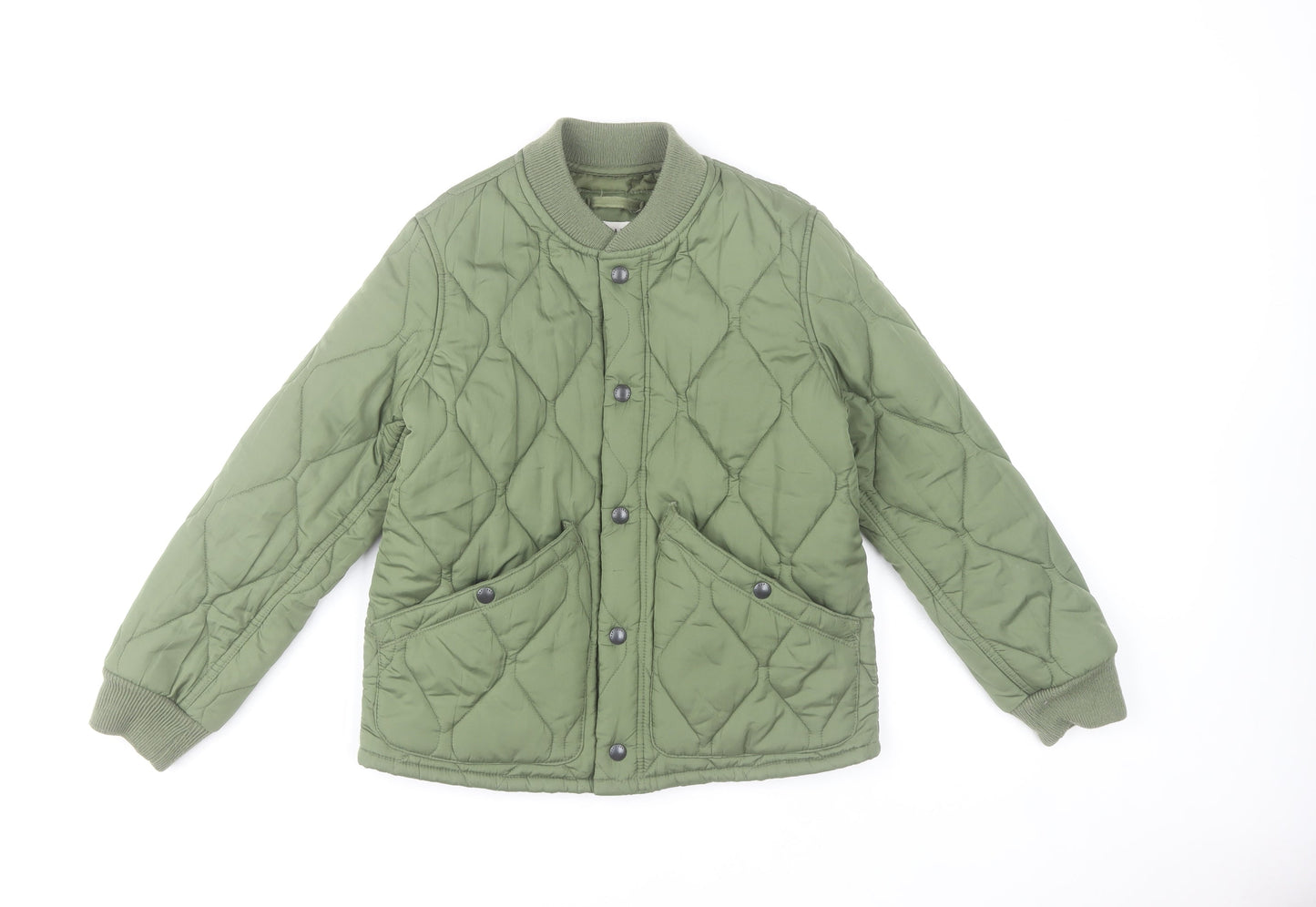 GAP Kids Girls Green Quilted Mid-Length Jacket Size 10-11 Years