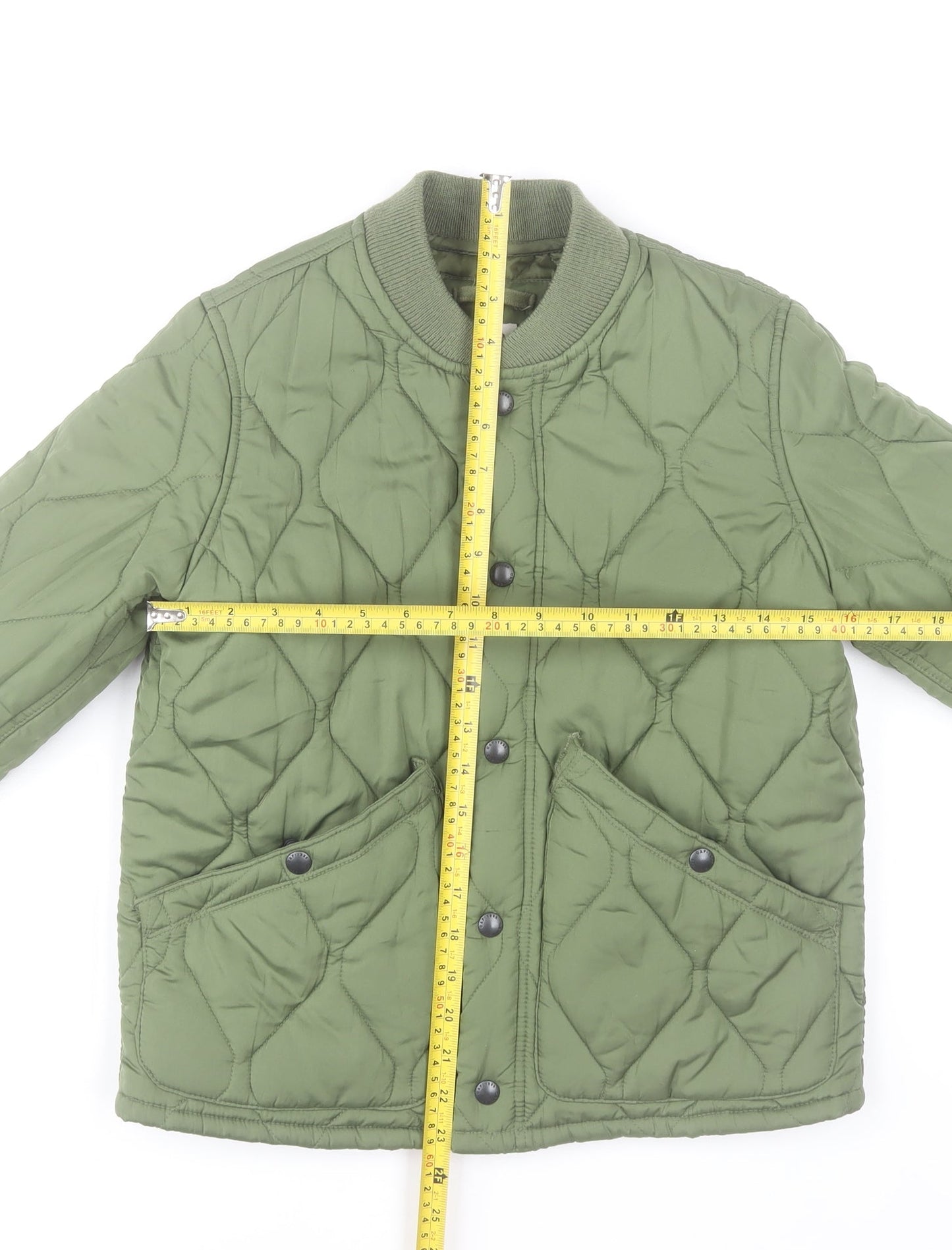 GAP Kids Girls Green Quilted Mid-Length Jacket Size 10-11 Years