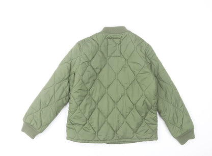 GAP Kids Girls Green Quilted Mid-Length Jacket Size 10-11 Years