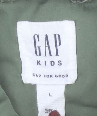 GAP Kids Girls Green Quilted Mid-Length Jacket Size 10-11 Years
