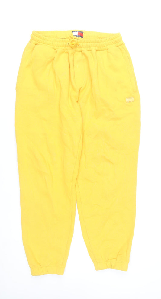 Tommy Jeans Men's Yellow Jogger Sweatpants M Regular Fit Casual Logo