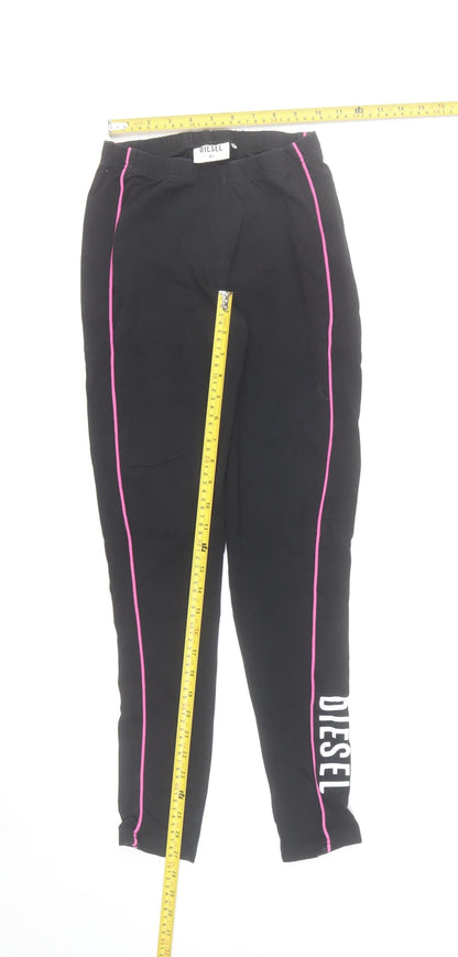Womens UK Size XS Diesel  Leggings Black Leggings
