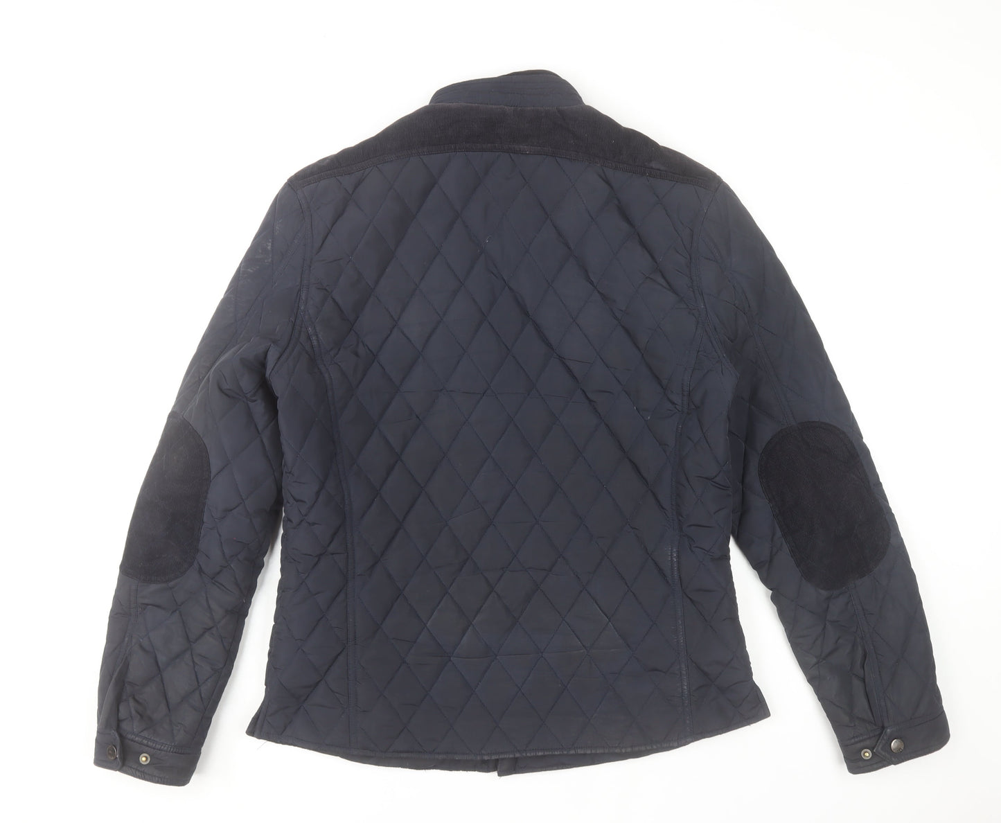 Izac Men's Navy Quilted Bomber Jacket L Polyester Casual Style